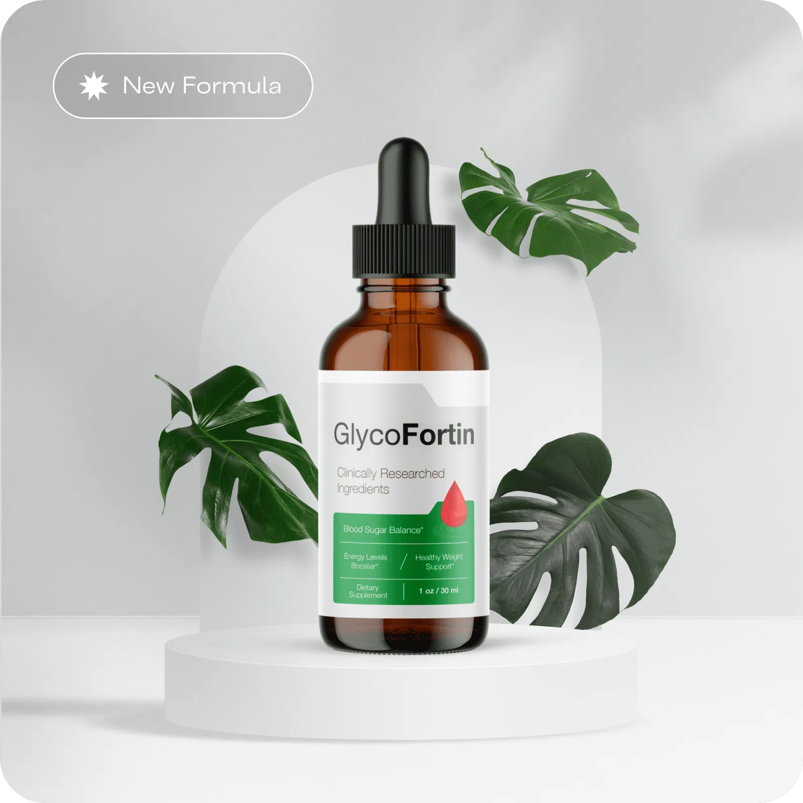 GlycoFortin liquid blood sugar support supplement bottle